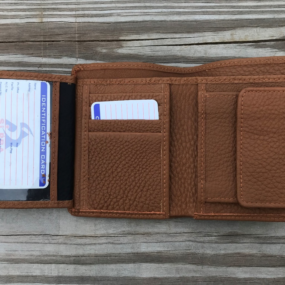 Supreme Leather Men Wallet Handmade Bifold W/ Box - Picture 5 of 8